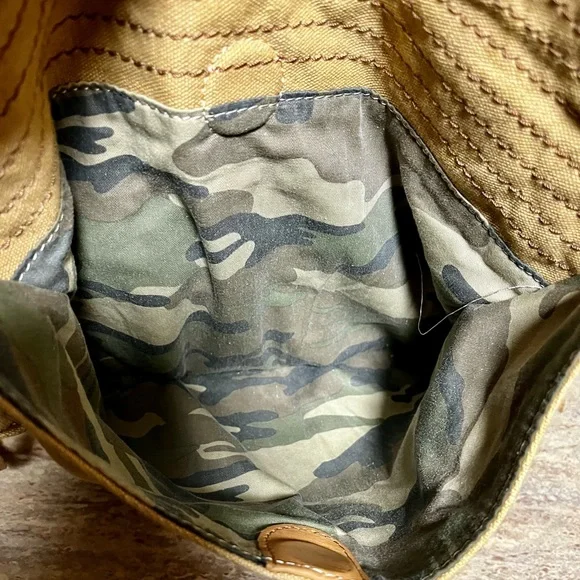 Fossil khaki shoulder/ crossbody bag with studs - Picture 3 of 16